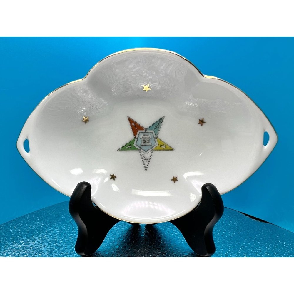 Lefton Order of the Eastern Star Vintage Trinket Dish Porcelain Hand Painted